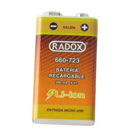 Bateria 9v recargable usb...