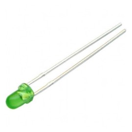 LED 3mm difuso verde