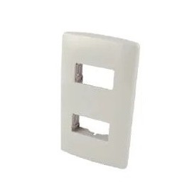 Placa plástica 2 módulos