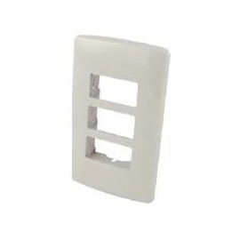 Placa plástica 3 módulos