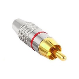 Plug RCA metalico rojo...