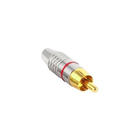 Plug RCA metalico rojo...